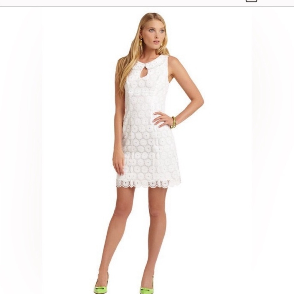 Lilly Pulitzer Nicci dress-14 Resort white-pinwheel organza - Picture 4 of 16